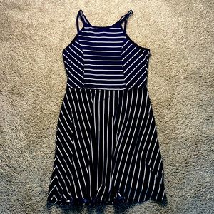 Navy blue striped summer dress from Macy’s in a size large